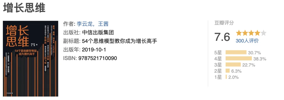 《增长思维》豆瓣图书信息